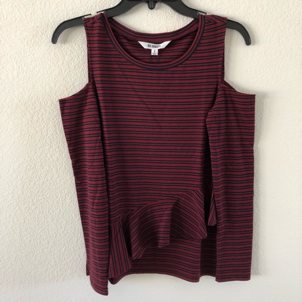💗BB Dakota striped cold shoulder top - Picture 3 of 7